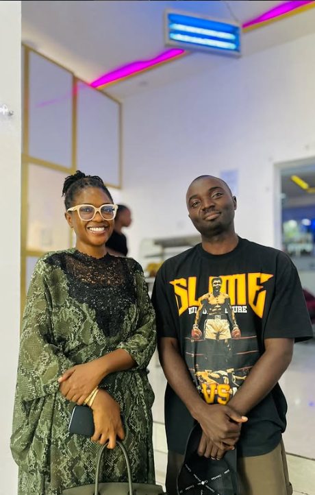 Daniel Sesugh Terlumun standing with Omoni Oboli